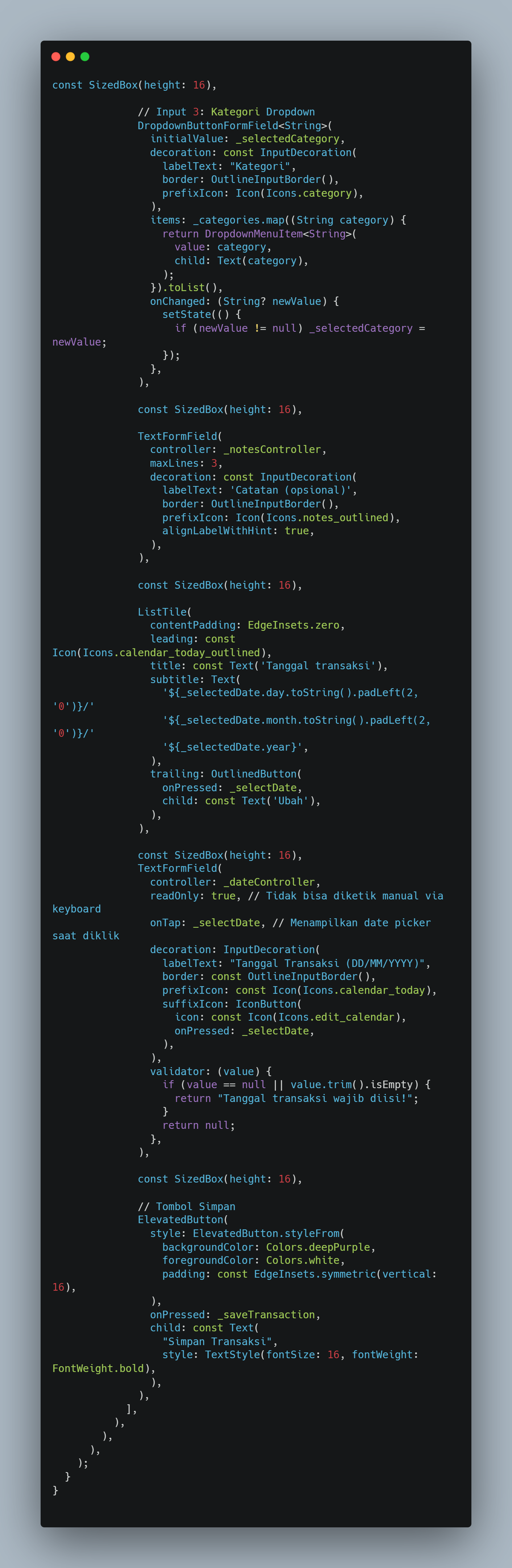 Screenshot kode build bagian 2